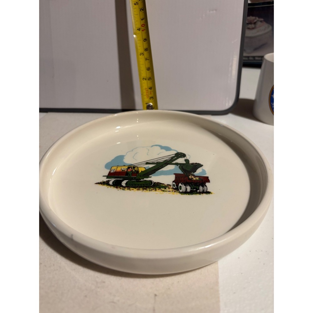 Vintage Elton R Dahlke Co Milwaukee Excavator Ceramic Trinket Dish 5.25 Inch